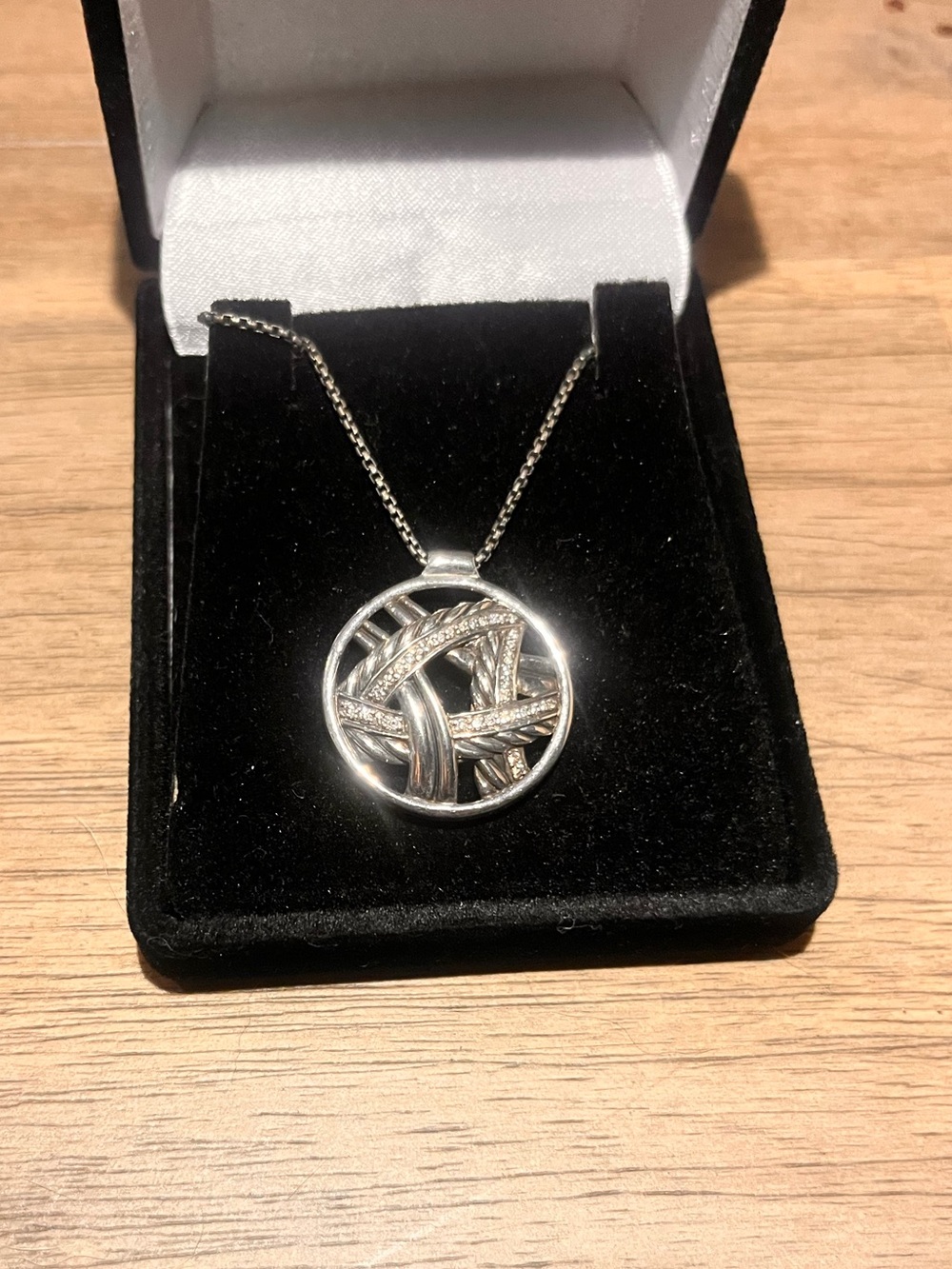 David Yurman diamond and papyrus pendant necklace